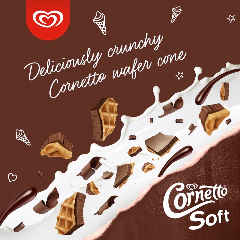 image 1 of Cornetto Soft Chocolate And Vanilla Cones 4X140ml