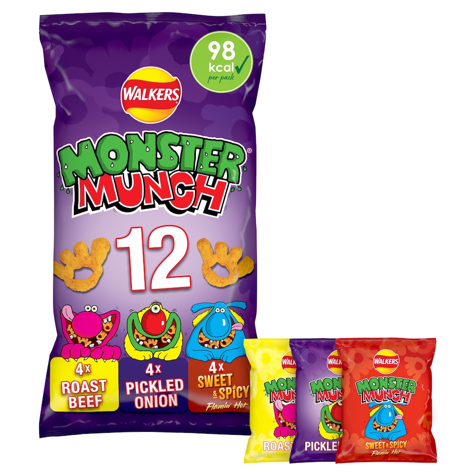 image 1 of Walkers Monster Munch Variety Multipack Crisps 12x20g