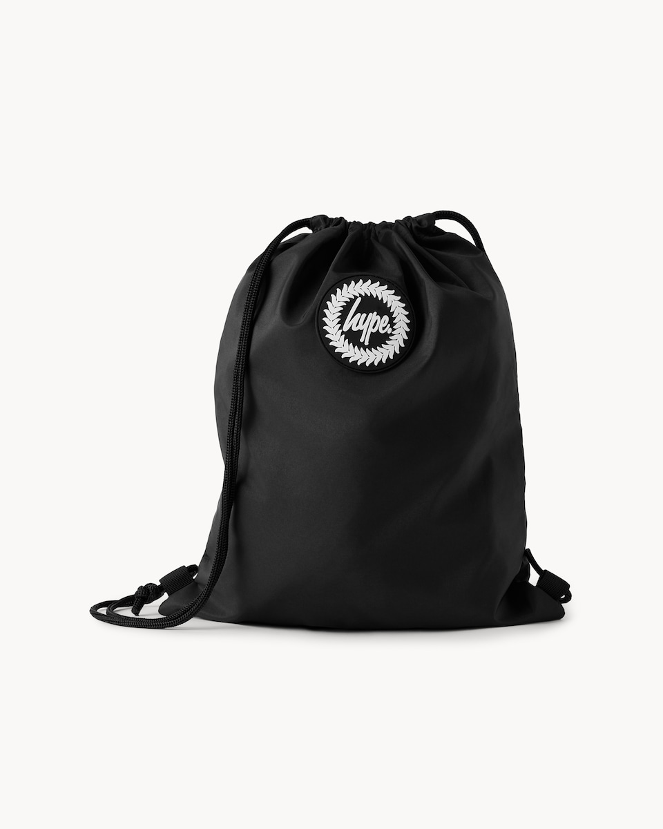 image 1 of Hype Drawstring Backpack in Black