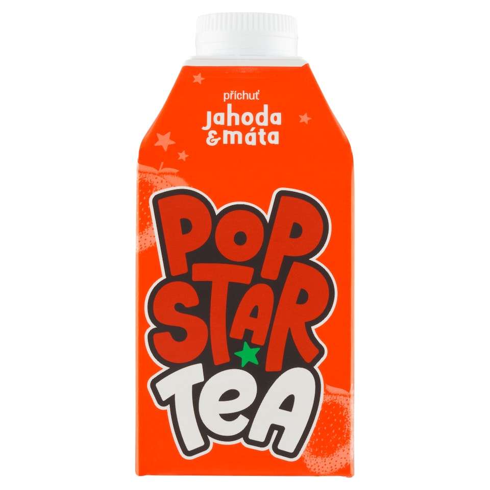 image 1 of POPSTAR Tea Tea Soft Drink with Strawberry and Mint Flavor 0.5 L