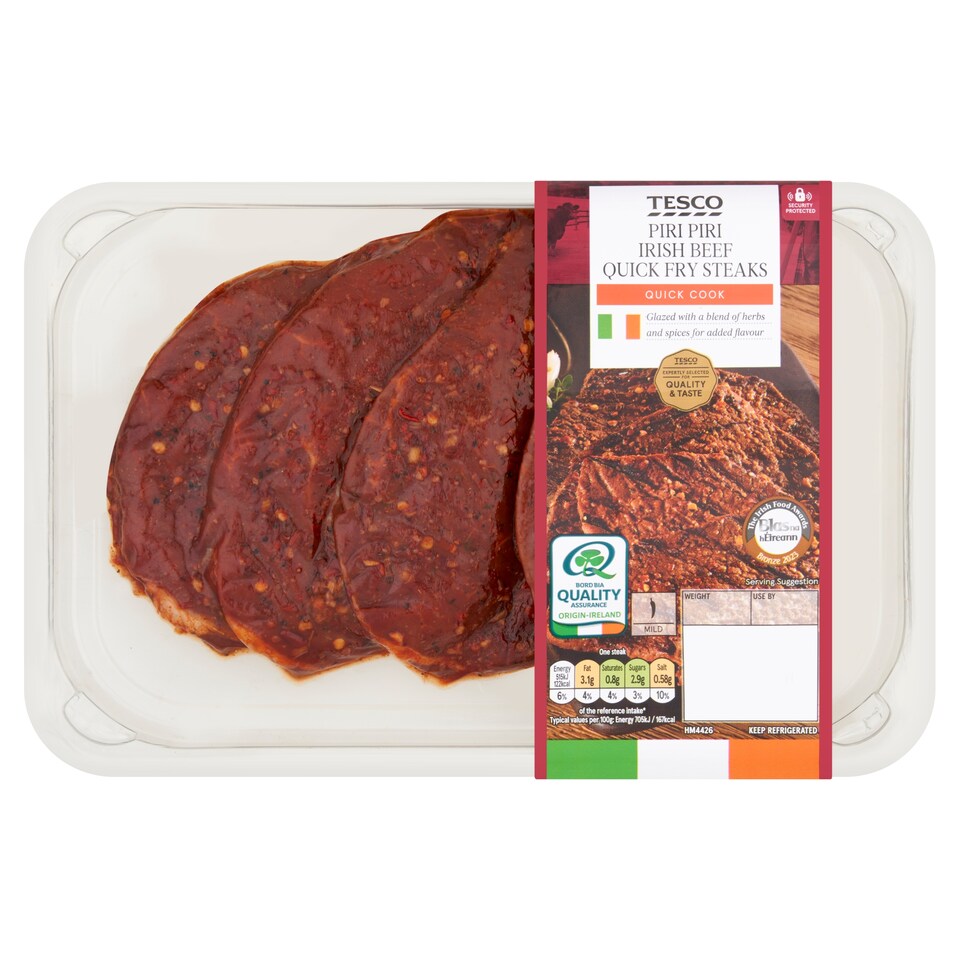 Tesco Piri Piri Irish Beef Quick Fry Steaks 360g