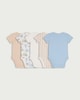 image 2 of F&F Baby 5-Pack Pure Cotton Dinosaur Print Bodysuits in Blue