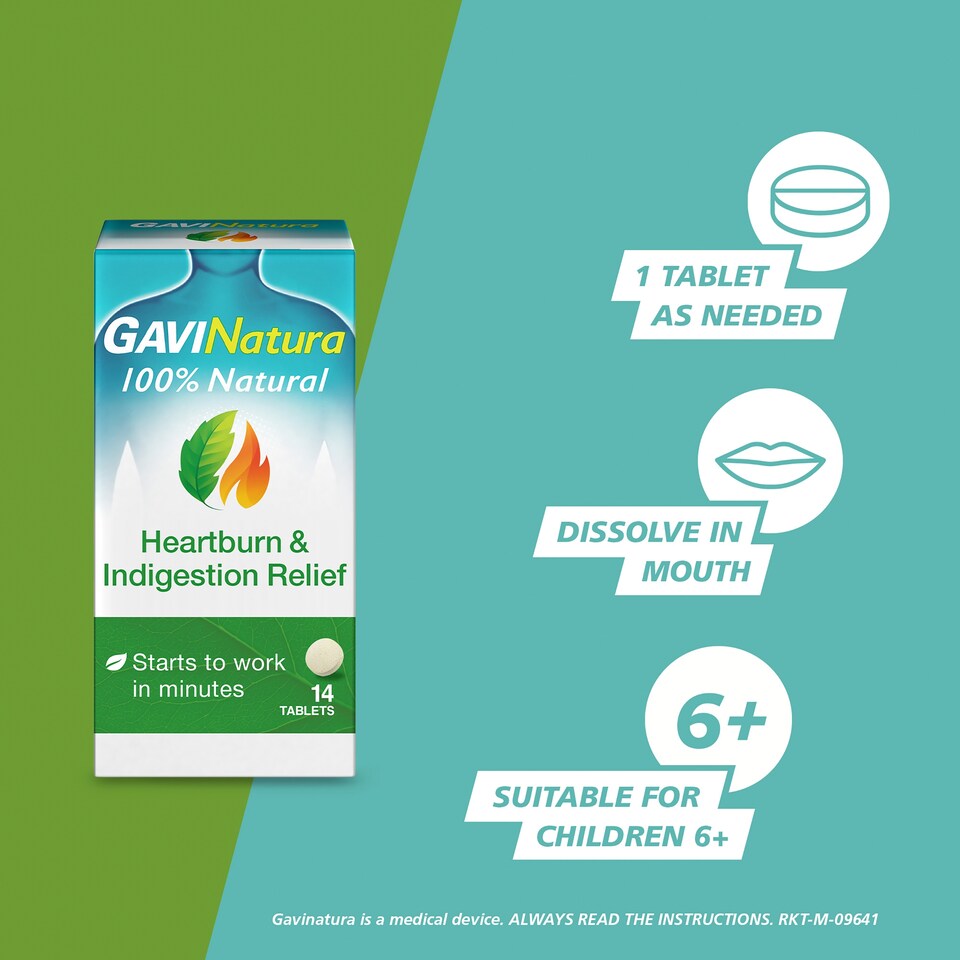 image 1 of Gavinatura Heartburn And Indigestion Relief Tablets 14s