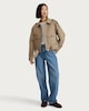 image 2 of F&F Belted Short Zip Up Trench Jacket in Neutral