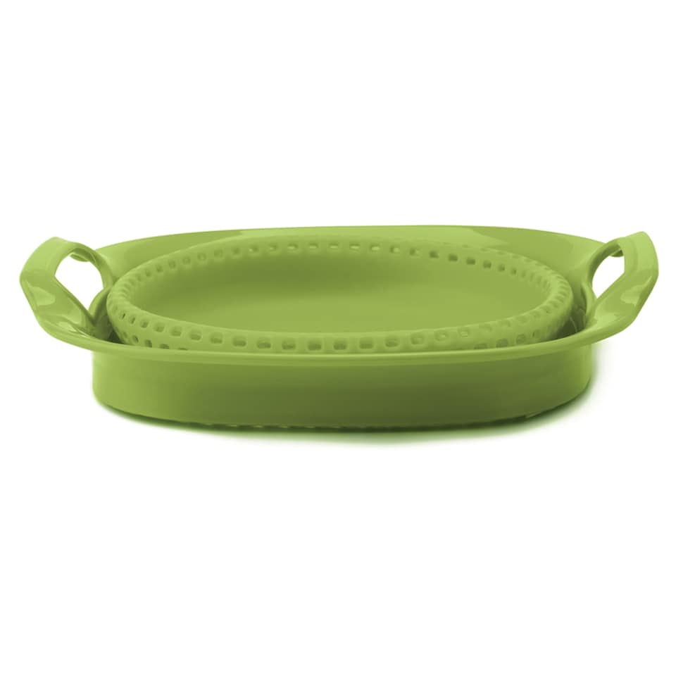 image 1 of Joie Collapsible Silicone Colander Green