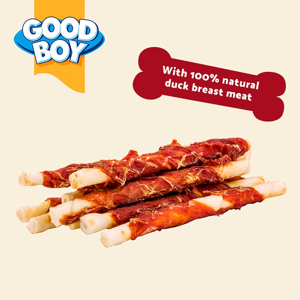 image 1 of Good Boy Wagtastic Chewy Duck Twists 70g