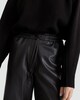 image 3 of The F&F Edit Faux Leather Wide Leg Drawstring Trousers in Chocolate