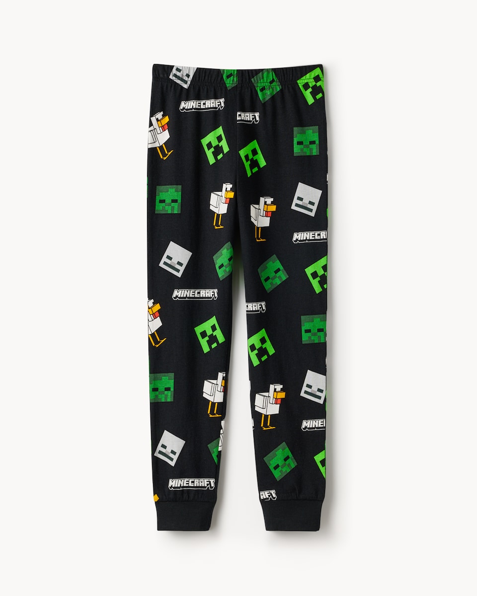 image 1 of Minecraft Pure Cotton Printed Pyjama Set in Black