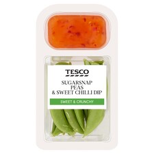 Tesco Sugarsnap Peas & Sweet Chilli Dip 90g