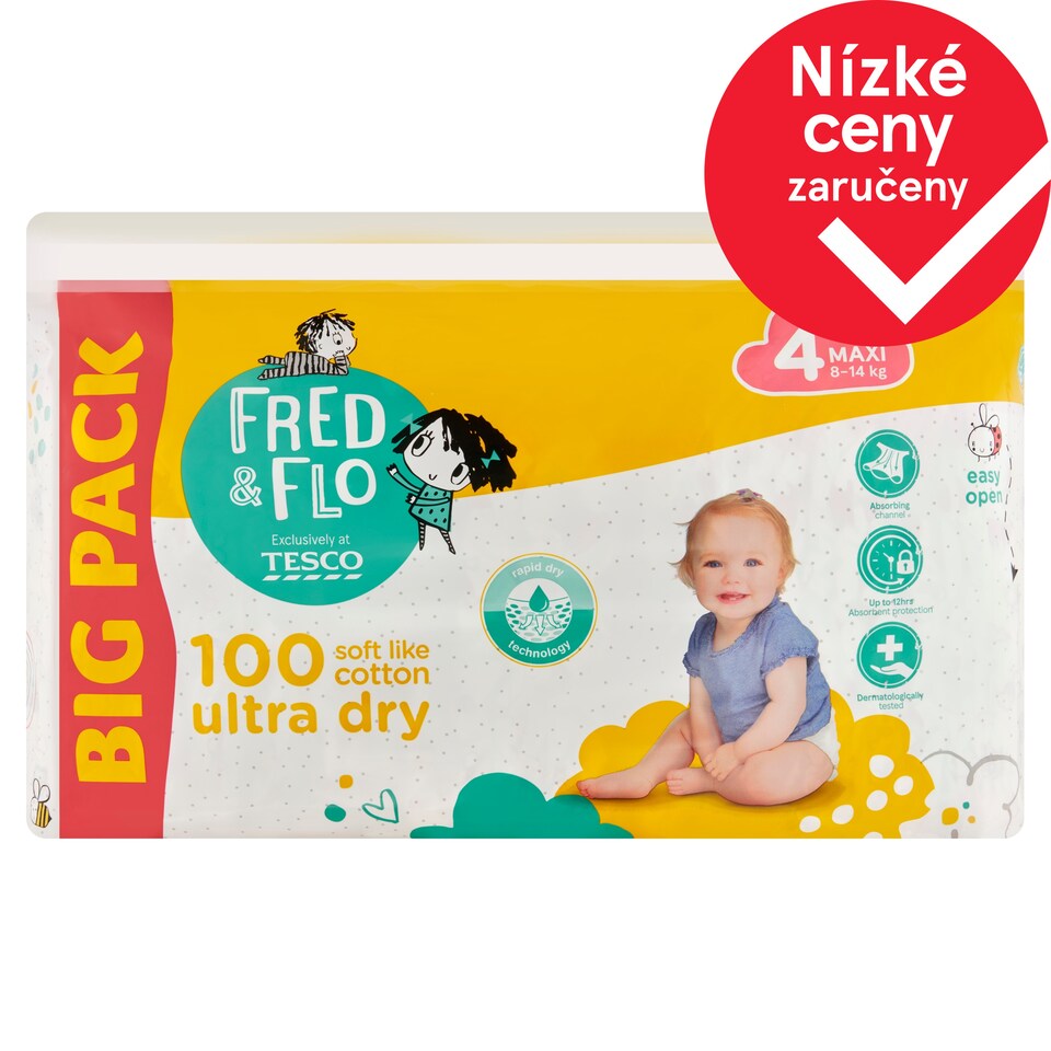Obrázek 1 pro produkt Fred & Flo Pleny 4 Maxi 8-14 kg 100 ks