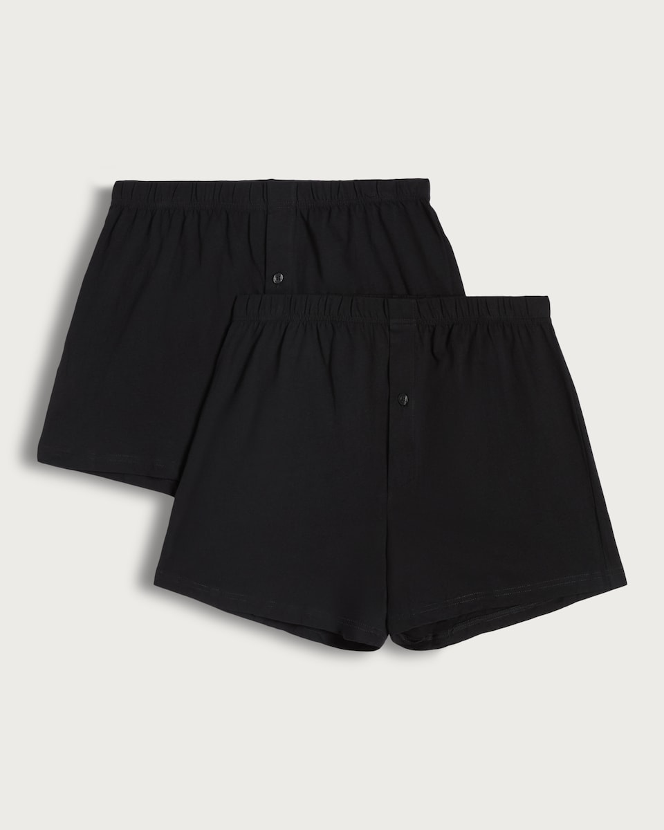 image 1 of F&F 2-Pack Pure Cotton Jersey Boxers in Black
