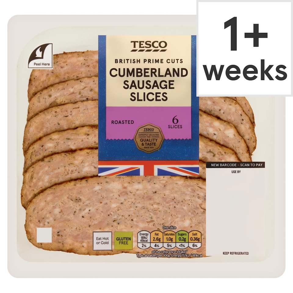 Tesco British Cumberland Sausage Slices 150g