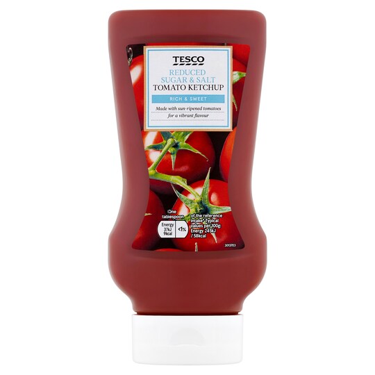 Tesco Top Down Tomato Ketchup Red/S&S 525G Tesco Groceries