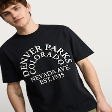 F&F Pure Cotton Regular Fit Graphic T-Shirt in Black