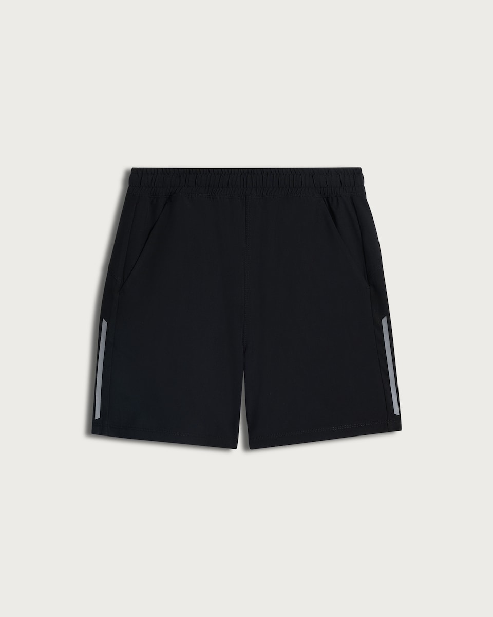 image 1 of F&F Active Boys ULTRARUN Reflective Trim Shorts in Black