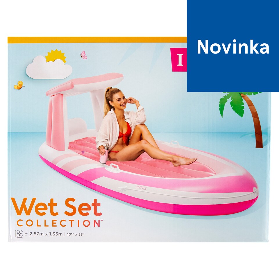 Intex Wet Set Collection Pink Paradise nafukovací plavák čln 2,57 m x 1,35 m