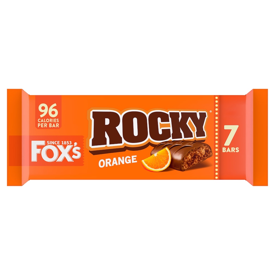image 1 of Fox's Rocky Orange Chocolate Biscuit Bars Multipack, 7 Pack 138g