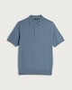image 4 of F&F Pure Cotton Knitted Short Sleeved Polo Shirt in Blue