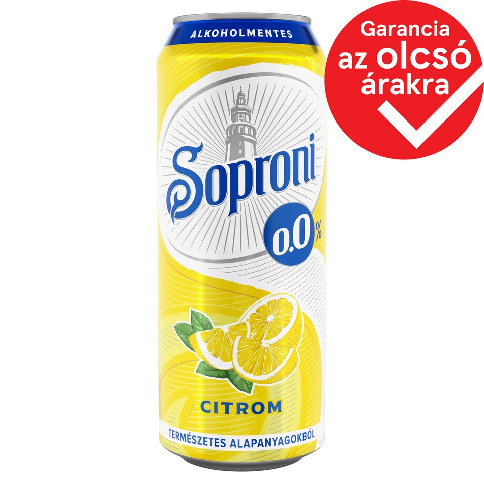 Soproni citromos alkoholmentes sörital 0,0% 500 ml 