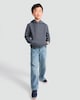 image 2 of F&F Boys Diamond Textured Kangaroo Pocket Hoodie in Grey