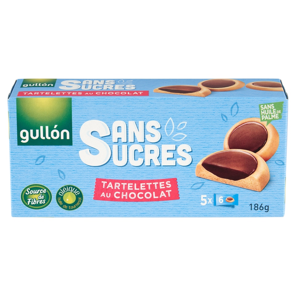 image 1 of Gullón Biscuits Covered with Dark Chocolate 5 x 37.2 g (186 g)