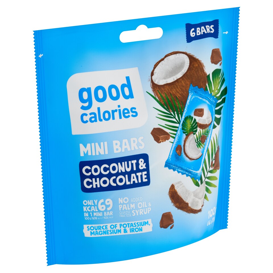 Good Calories Datlové tyčinky s kokosem a čokoládou 6 x 17g (102g)