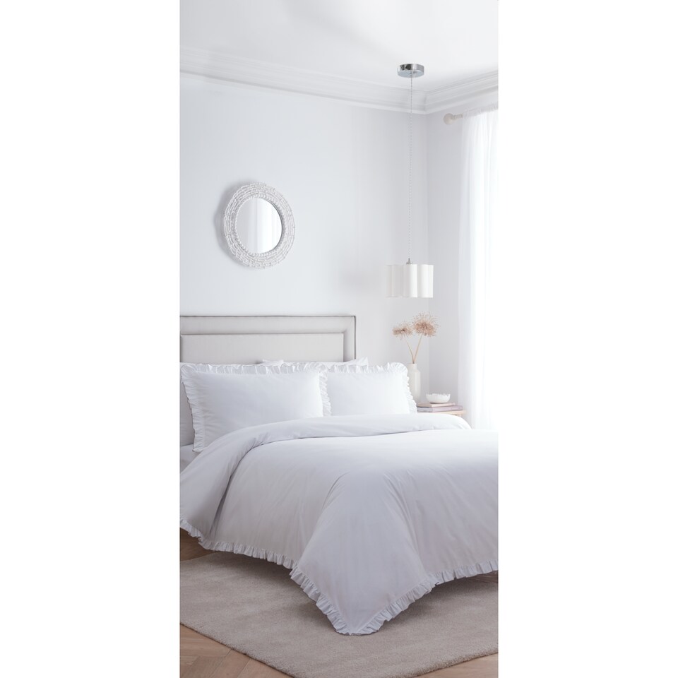image 1 of West Park White Frill Duvet Cover Set Super King