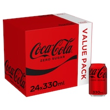 Coca-Cola Zero Sugar Soft Drink Cans 24 x 330 mL