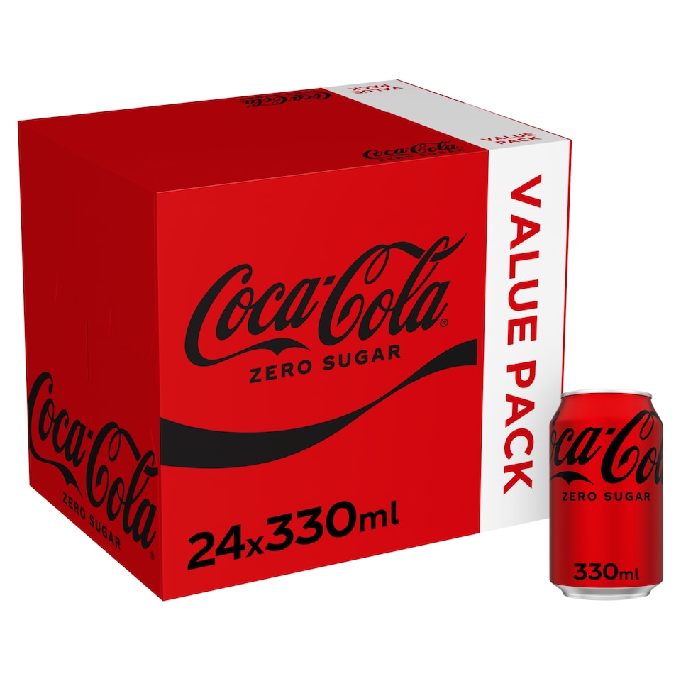 Coca-Cola Zero Sugar Soft Drink Cans 24 x 330 mL