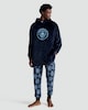 image 1 of Manchester City Fleece Pyjama Hoodie in Navy