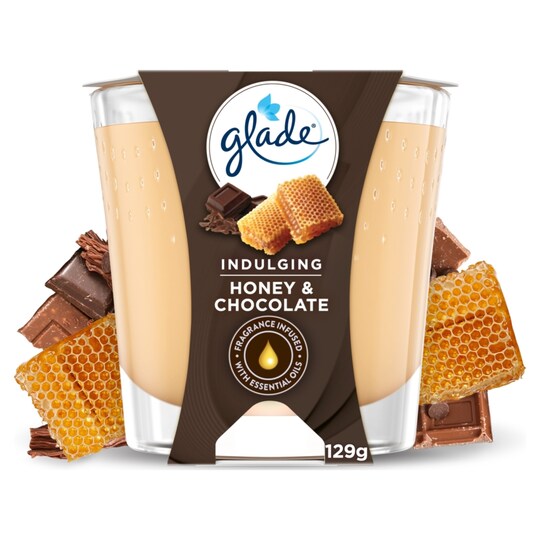 Glade Candle Honey & Chocolate 129G Tesco Groceries