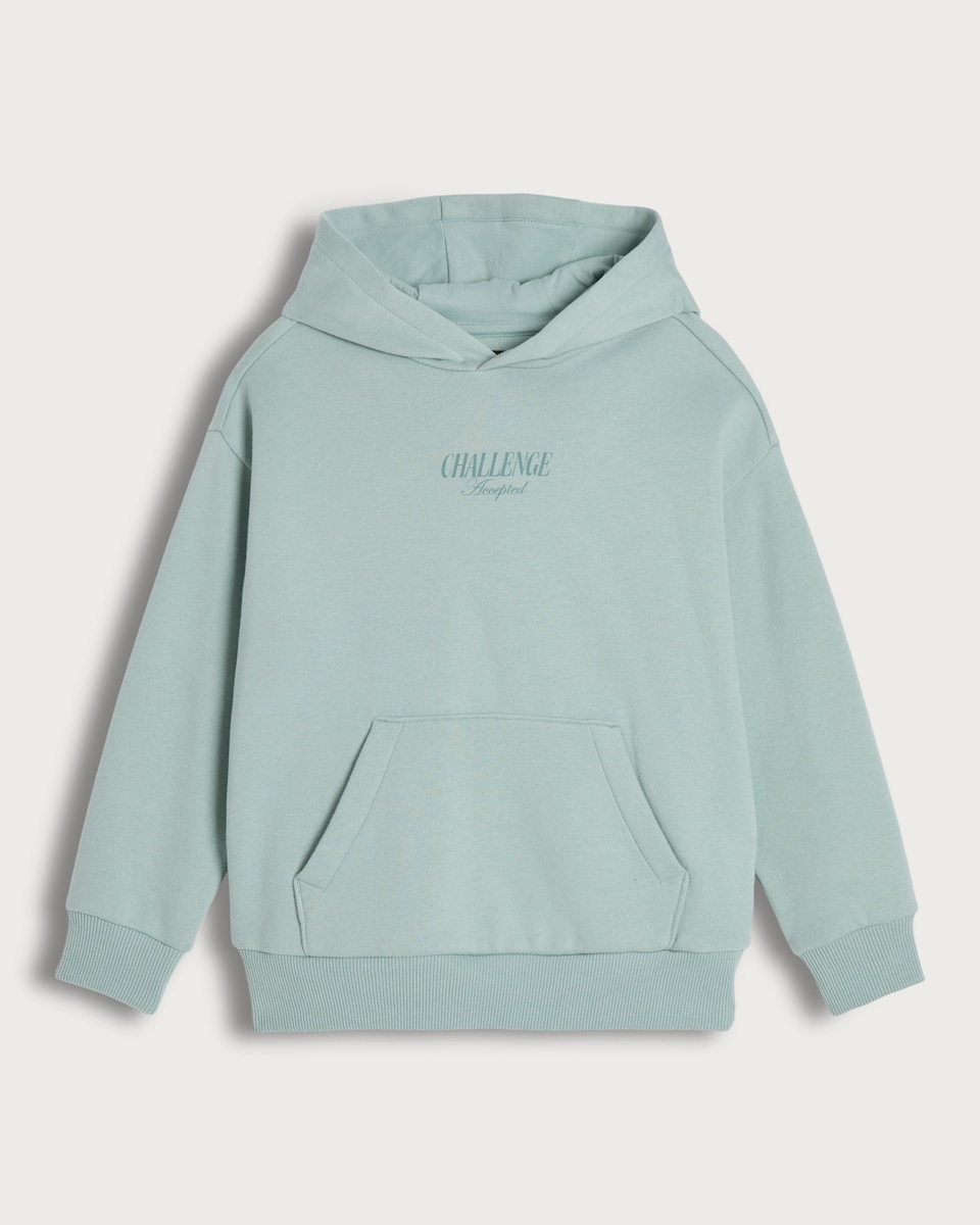 image 1 of F&F Boys Printed Pocket Front Hoodie in Mint