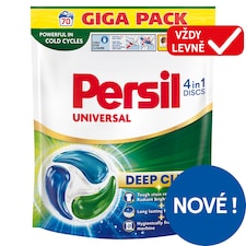 Persil Discs 4in1 Deep Clean Universal Pre-Dosed Laundry Detergent 70 Washes 70 x 16.5g (1155g)