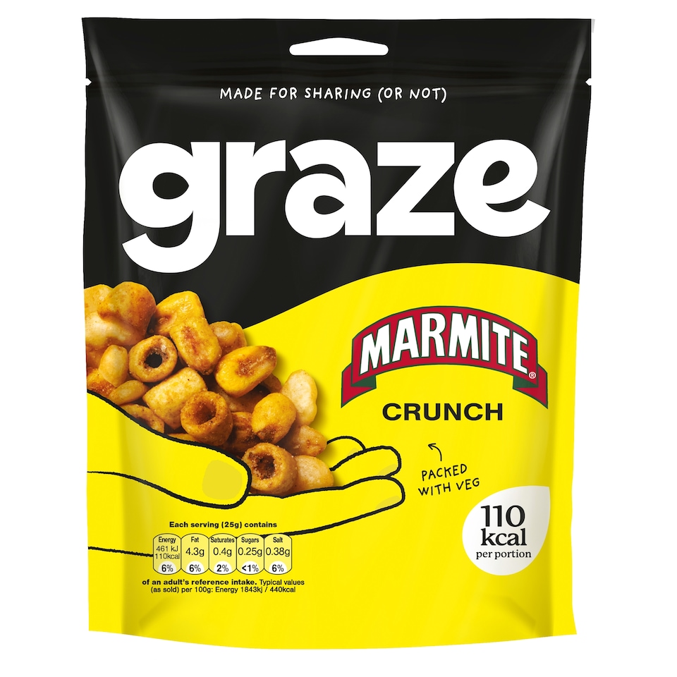 Graze Marmite Crunch Protein Sharing Bag Snack 100G