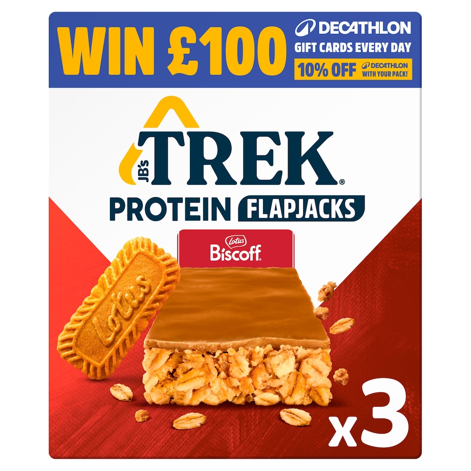 Trek Protein Flapjacks with Lotus Biscoff 3x50g