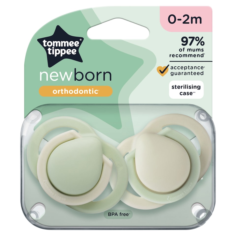 image 1 of Tommee Tippee Newborn Soothers, 0-2 months, Pack of 2