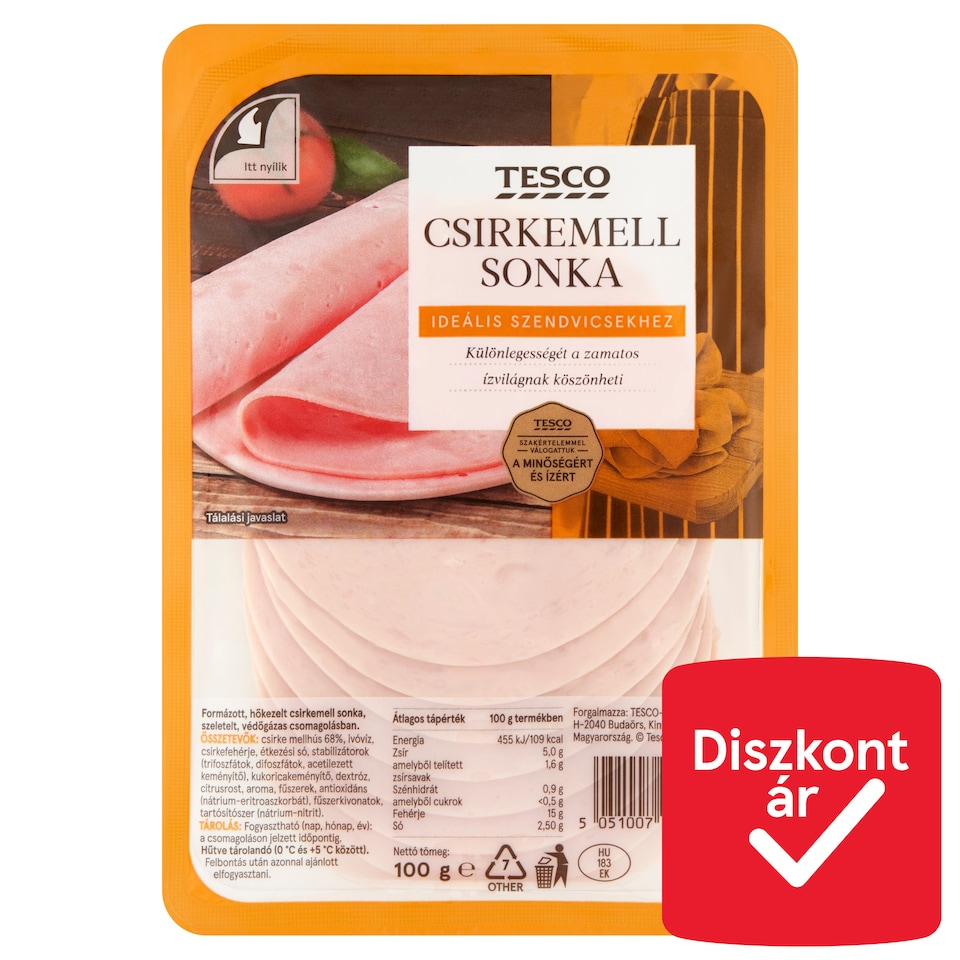 Tesco szeletelt csirkemell sonka 100 g