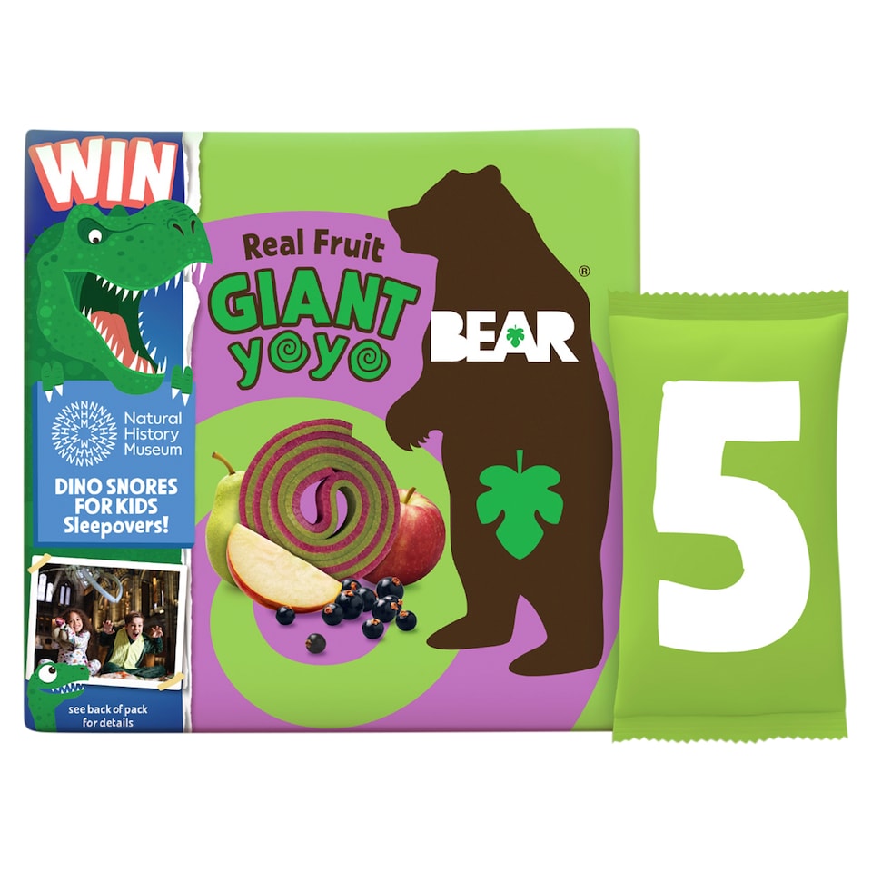 image 1 of Bear Giant Yoyo - Apple & Blackcurrant 5 x 20g