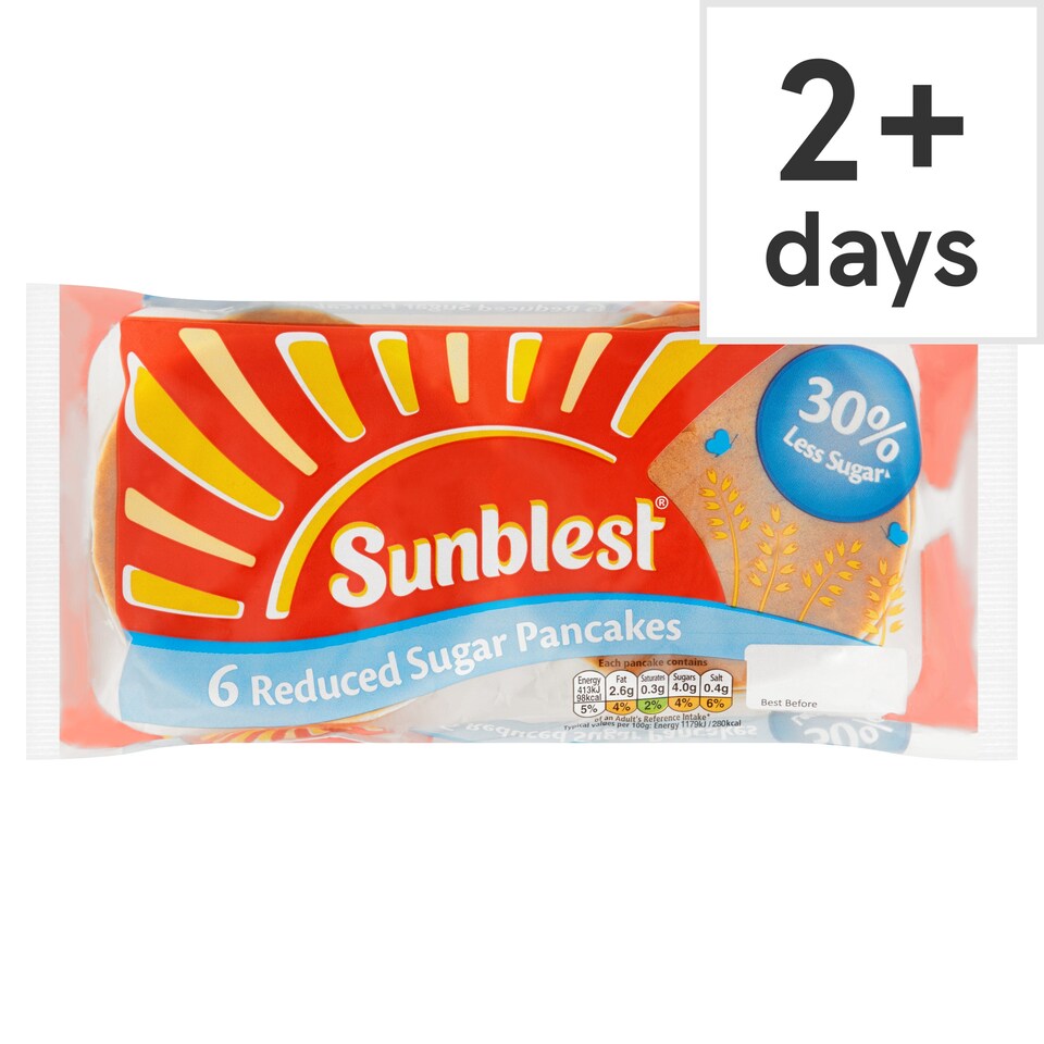 Sunblest Reduced Sugar Pancakes 6 Pack