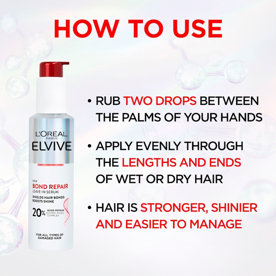 image 1 of L'Oreal Paris Elvive Bond Repair Leave In Serum 150ml