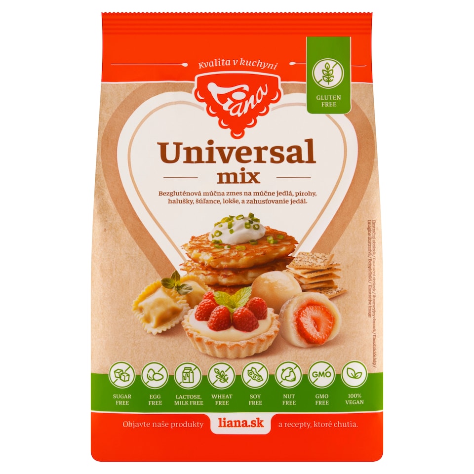 obrázok 1 z Liana Universal mix bezgluténová univerzálna zmes na múčne jedlá 1000 g