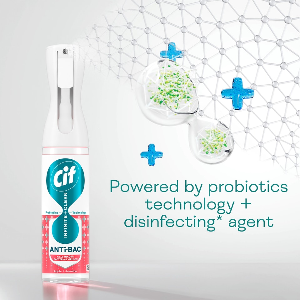image 1 of Cif Infinite Clean Antibacterial Spray Cleaner Apple & Jasmine 280 ml