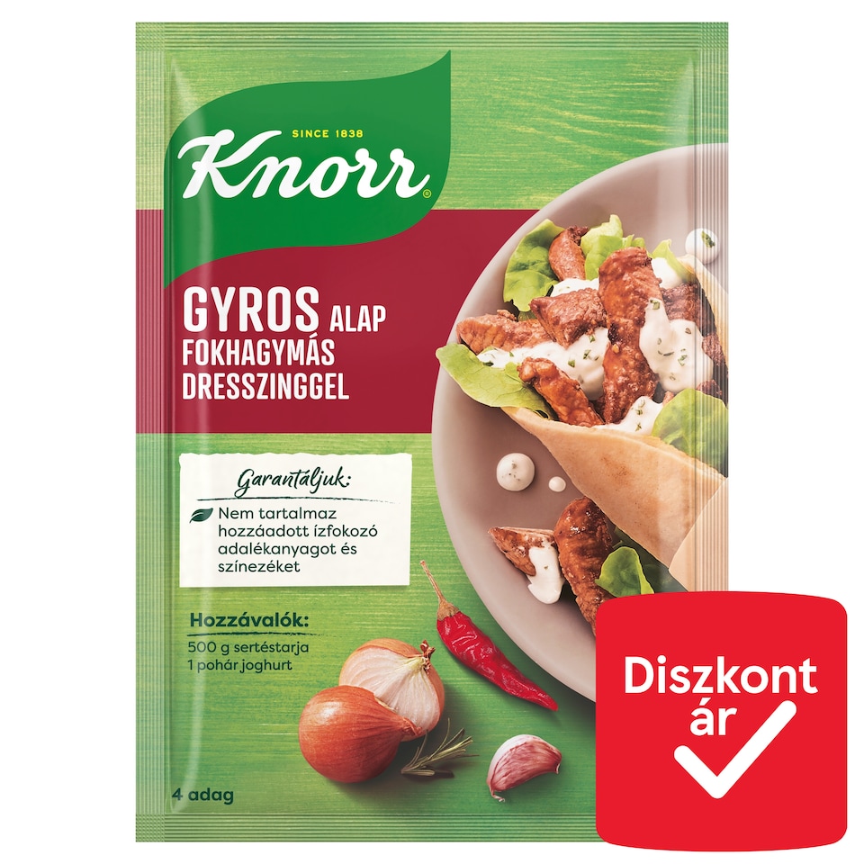 Knorr gyros alap fokhagymás dresszinggel (30 g + 10 g) 40 g
