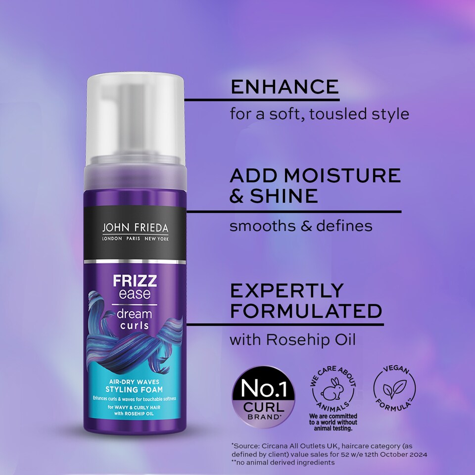 image 1 of John Freida Frizz Ease Airdry Waves Foam 150Ml