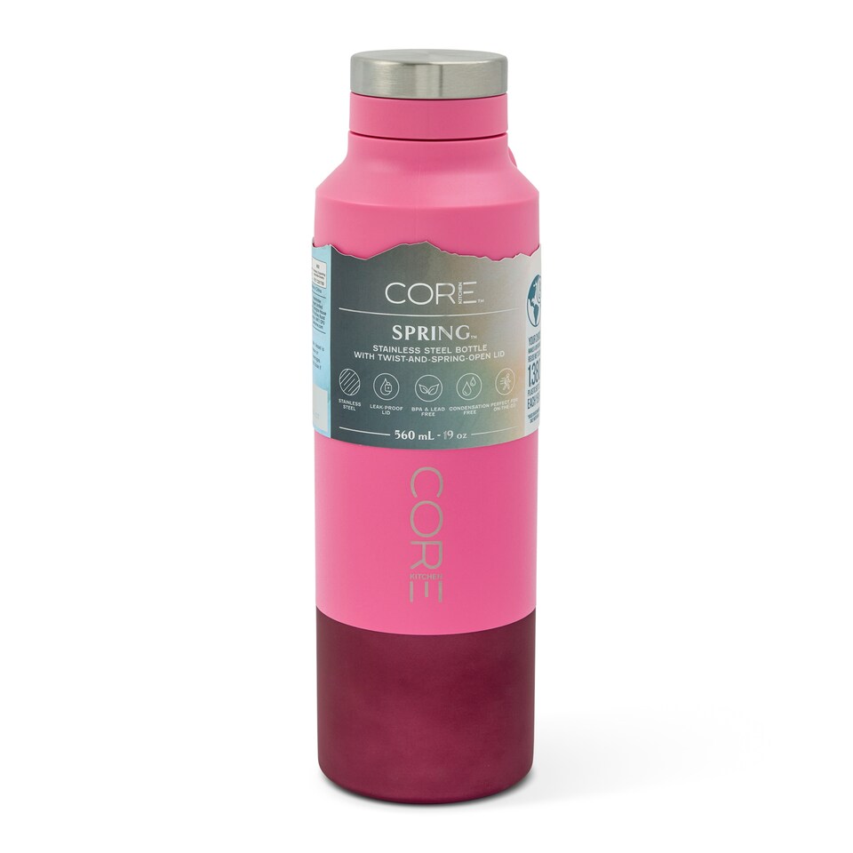 image 1 of Core Kitchen Pink Spring Water Bottle 560Ml