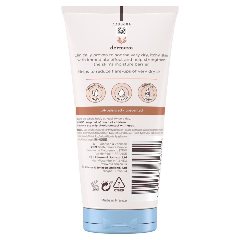 image 1 of Aveeno Baby Dermexa Emollient Cream Baby Lotion Dry & Itchy Skin 150ml