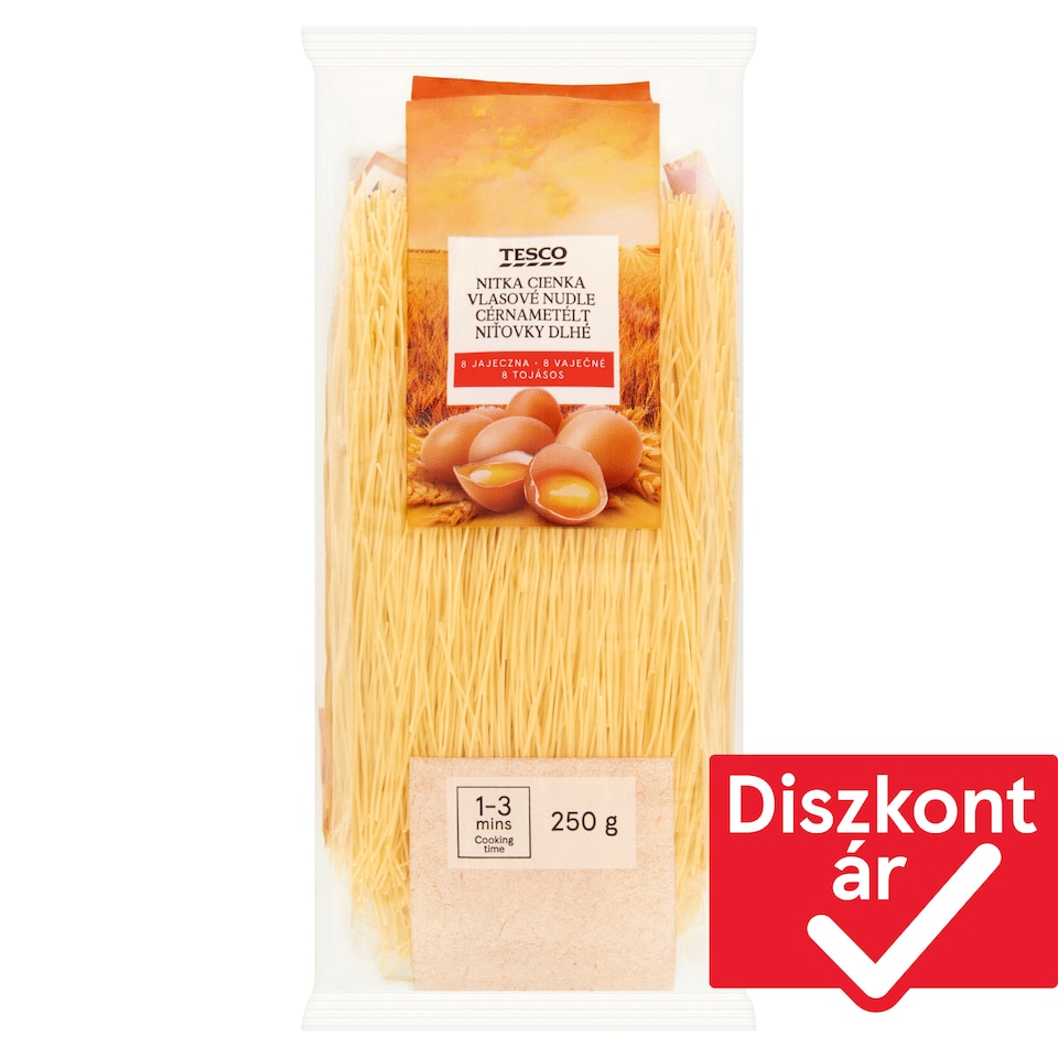 Tesco cérnametélt 8 tojásos száraztészta 250 g