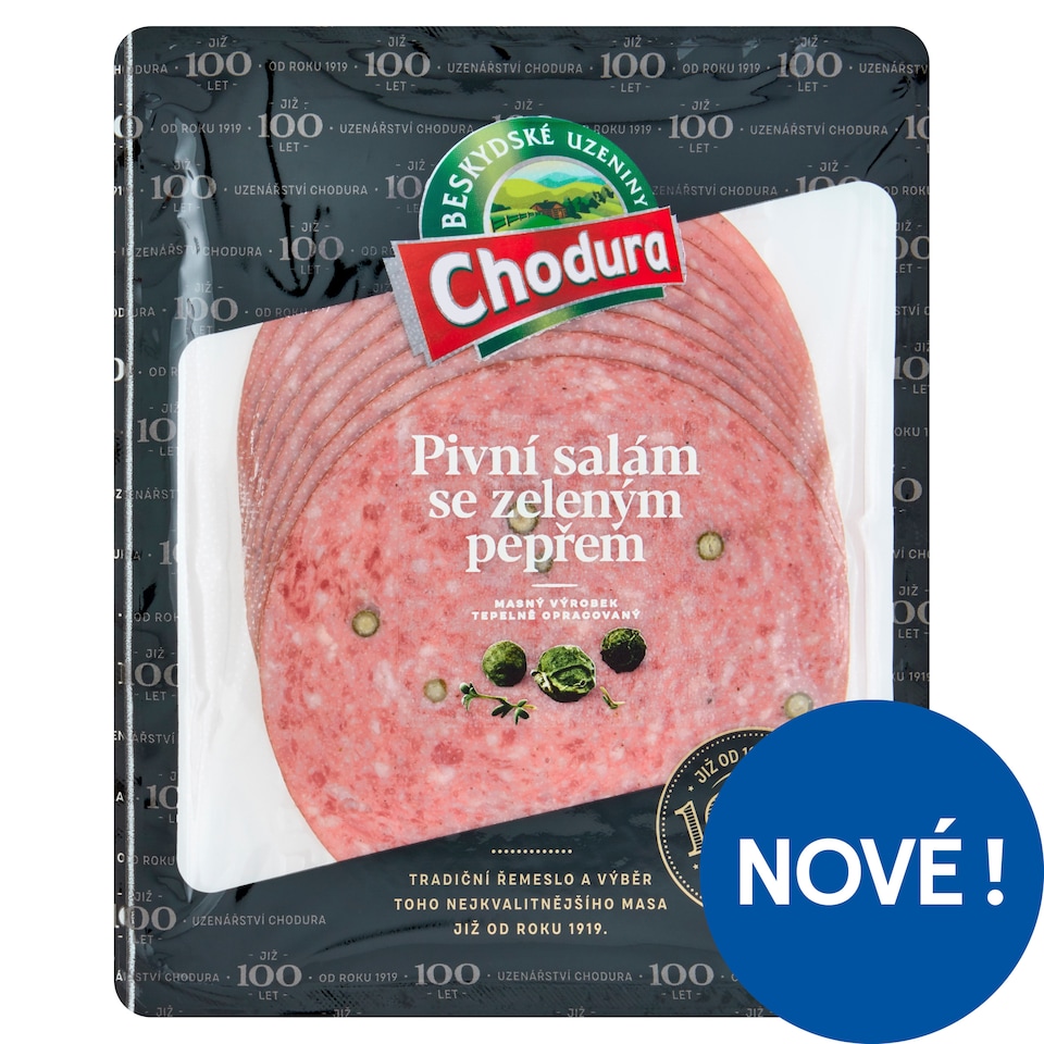 image 1 of Chodura Beer Salami with Green Pepper 100g