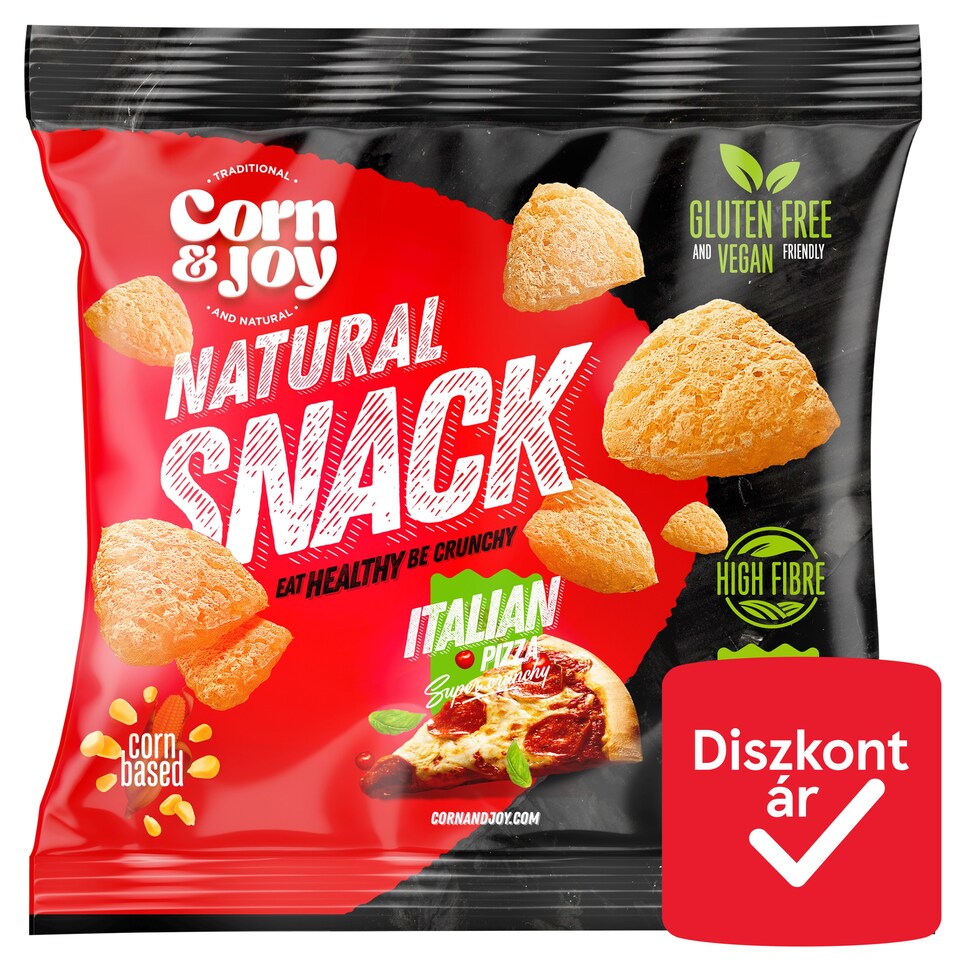 Corn & Joy extrudált kukorica snack pizza ízesítéssel 40 g