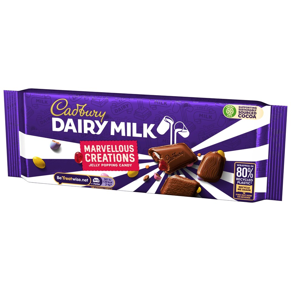 image 1 of Cadbury Marvellous Creations Jelly Pop Candy Chocolate Bar 160g
